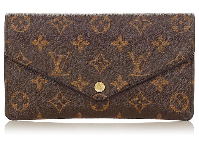 Louis Vuitton Brown Monogram Sarah Long Wallet Cloth ref.406394