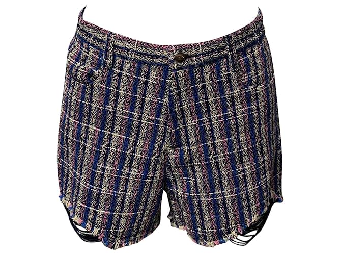 Iro Nonza Shorts in tweed di cotone multicolor con decorazioni di paillettes  ref.406648