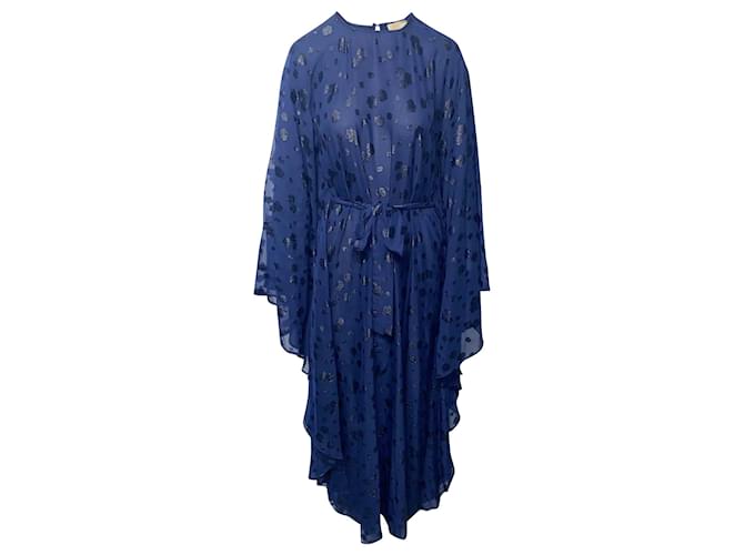 Michael Kors Verziertes Abendkleid aus blauem Polyester  ref.406656