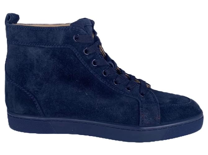 Christian Louboutin Suede Trainers In Blue