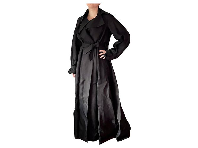 Vestido Gabardina Oversize Guy Laroche Negro