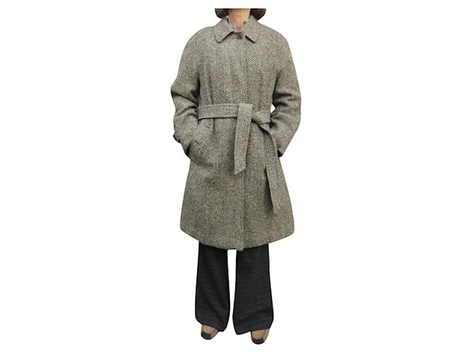 Cappotto Burberry in tweed vintage da donna 44 Grigio  ref.407078