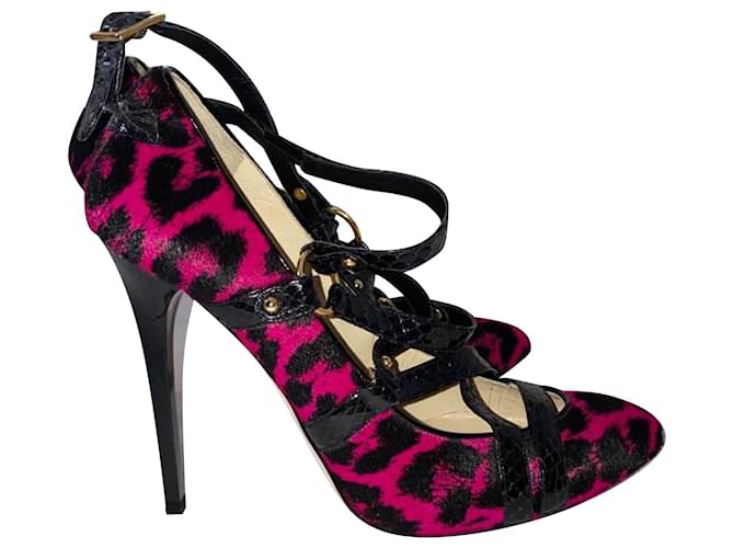Jimmy Choo Jazz Pumps 100 in Pink Leopard Print Pony Hair Leather  ref.407100