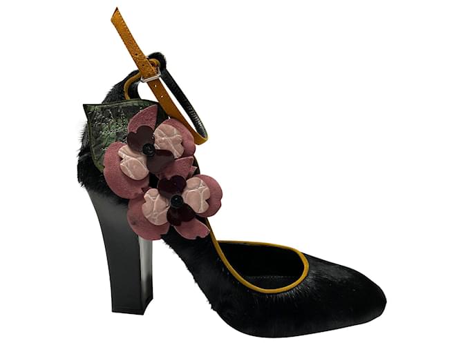 Autre Marque Fabrizio Viti Violets For Your Fur Pumps in Black Fur  ref.407112