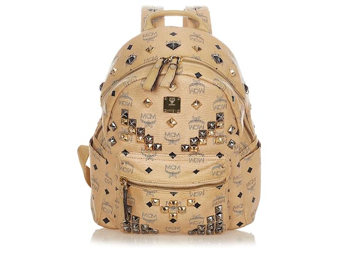 Mcm backpack beige online medium