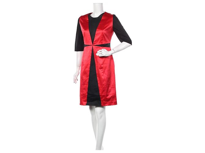 Marcel Ostertag Kleid Rot Schwarz