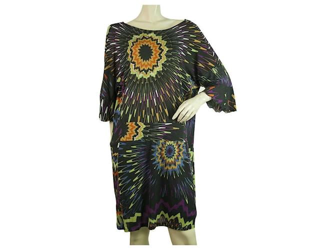 M Missoni Multicolored Abstract Printed Tunic 3/4 Sleeves Mini Dress Multiple colors Cotton  ref.407328