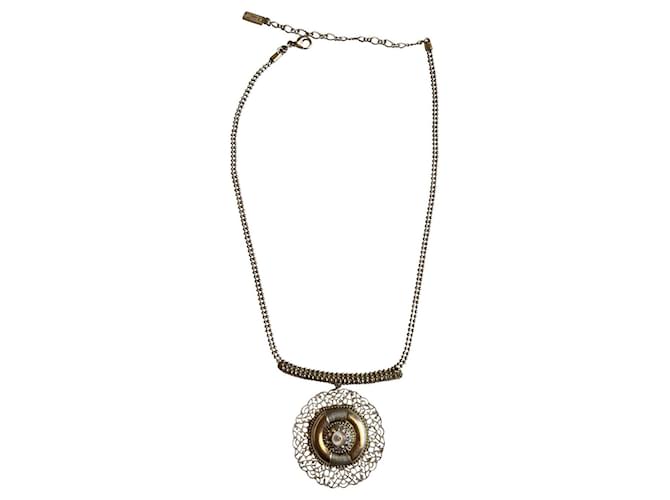 Satellite Necklace with bib pendant Silvery White  ref.407758