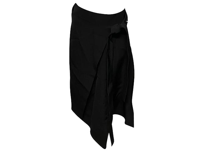 Petar Petrov Asymmetrical Wrap Skirt in Black Viscose Cellulose fibre  ref.407772