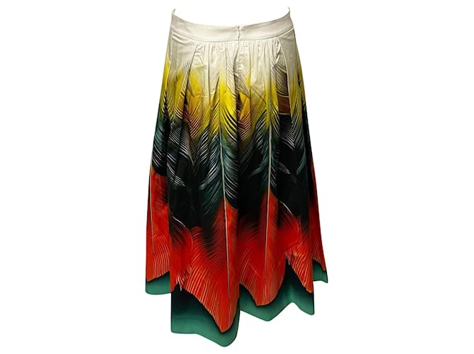 Mary Katrantzou Folk-print Midi Skirt In Multicolour Cotton Multiple colors  ref.407775