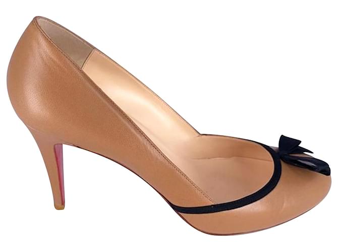 Christian Louboutin Lavalliere 85 in pelle marrone  ref.407794