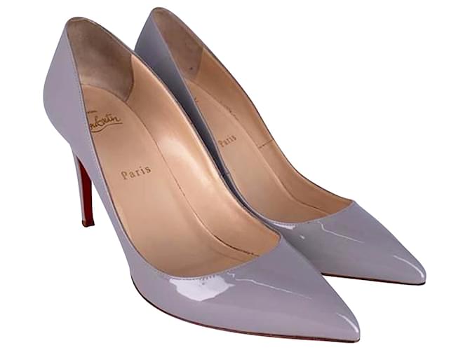 CHRISTIAN LOUBOUTIN Pigalle 85 Heels in Grey Patent Leather Patent leather  ref.407795