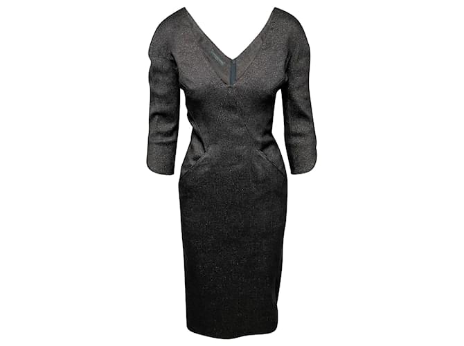 Alexander Mcqueen Lurex Tweed Dress in Grey Wool  ref.407801