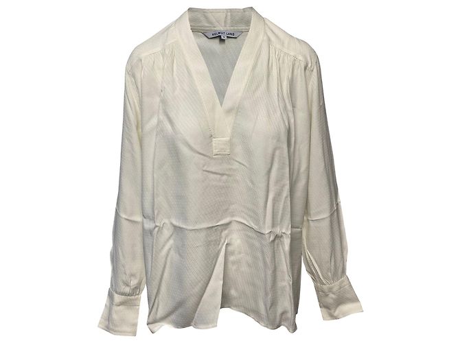 Camicetta Helmut Lang jacquard in viscosa bianca Bianco