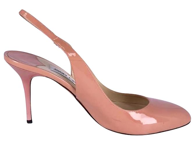 Jimmy Choo Slingback Heels in Beige Patent Leather Patent leather  ref.407854
