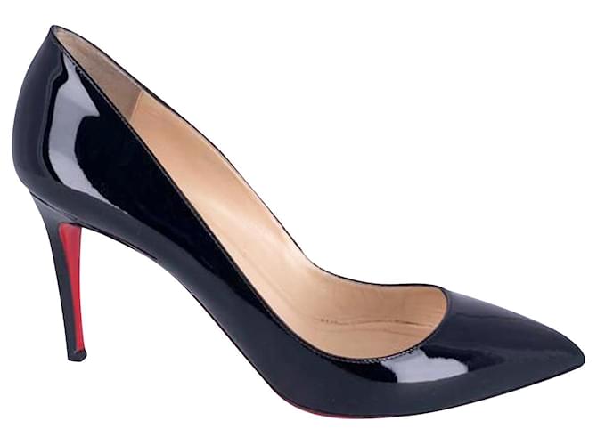 CHRISTIAN LOUBOUTIN Pigalle 85 Heels in Black Patent Leather Patent leather  ref.407864