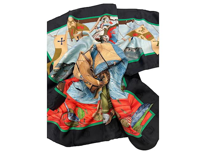Hermès Christopher Columbus discovers America Multiple colors Silk  ref.407877