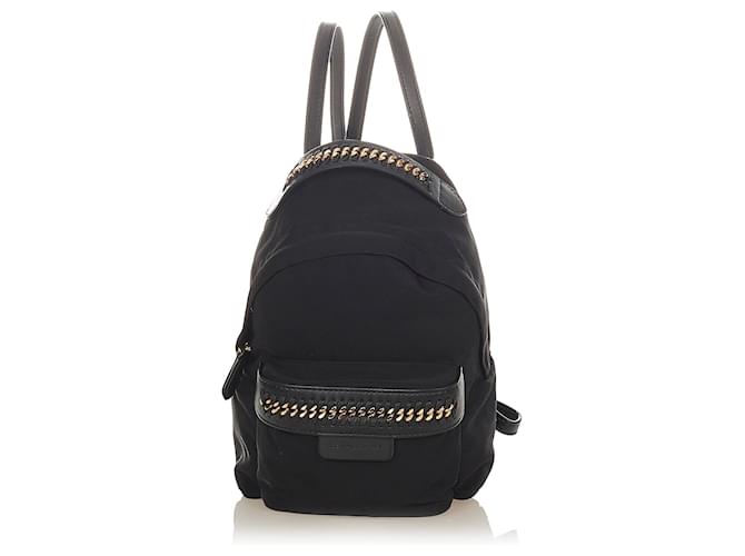 Stella Mc Cartney Stella McCartney Black Mini Falabella Go Mochila Negro  Lienzo Paño ref.407998 - Joli Closet