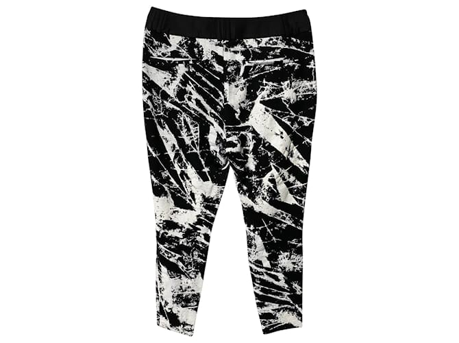 Pantalones jogger de mármol de Helmut Lang en rayón blanco y negro Rayo Fibra de celulosa  ref.408144