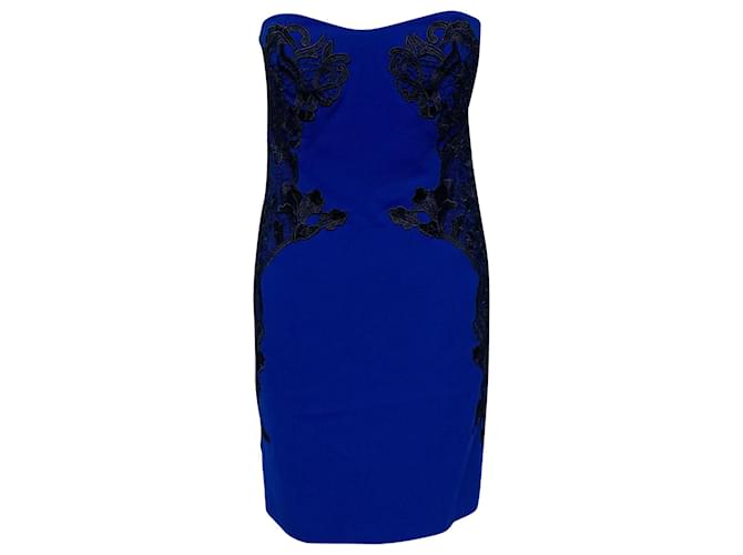 Diane Von Furstenberg Isabella Bodycon Strapless Dress in Blue Triacetate Synthetic  ref.408156
