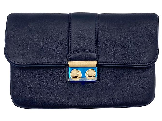 Louis Vuitton Sofia Coppola blaue schmale Clutch Dunkelblau