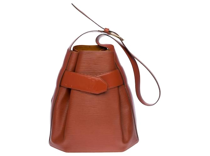 Ravissant sac porté épaule Louis Vuitton Sac d'épaule en cuir épi cognac, garniture en métal doré Marron  ref.408230