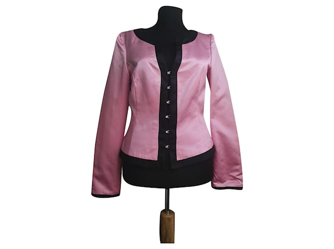 Georges Rech Jackets Black Pink Silk Cotton  ref.408266