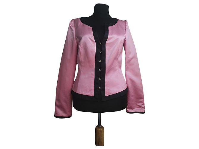 Georges Rech Pink Silk Cotton Blazer Size 36 Black