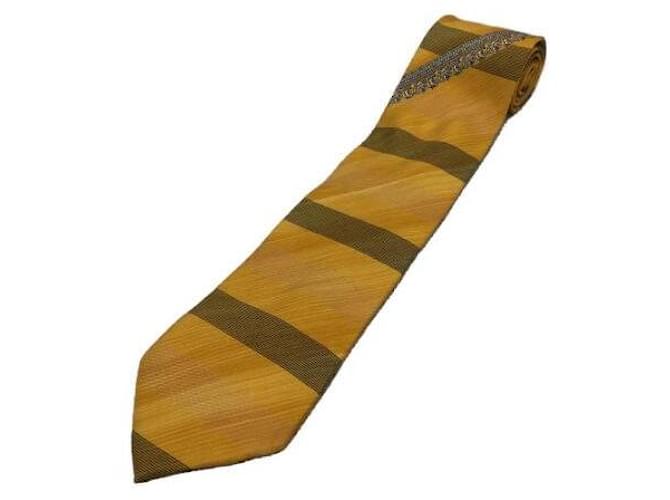 Versace Krawatten Gelb Seide  ref.408329