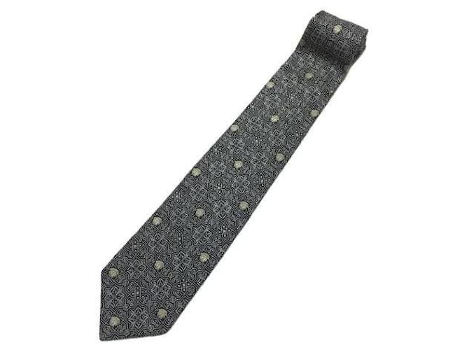 Versace Cravates Soie Gris  ref.408335