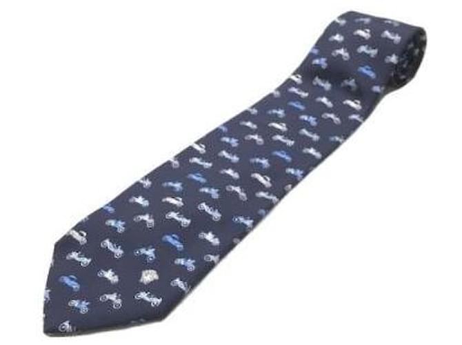 Versace Corbatas Azul marino Seda  ref.408337