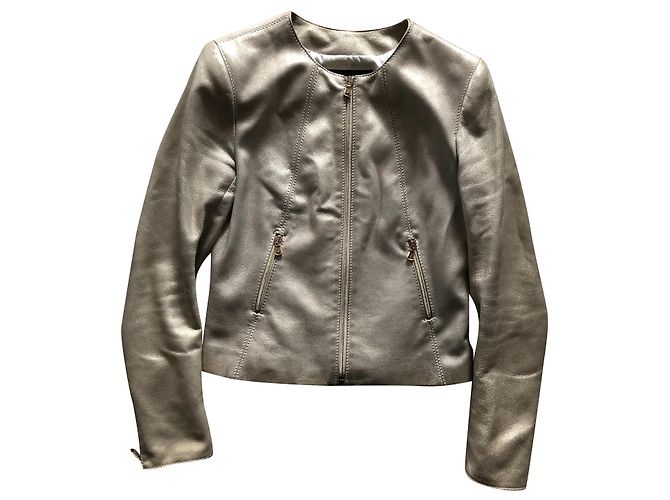 Apostrophe Lammfell Blazer Goldbeige Golden