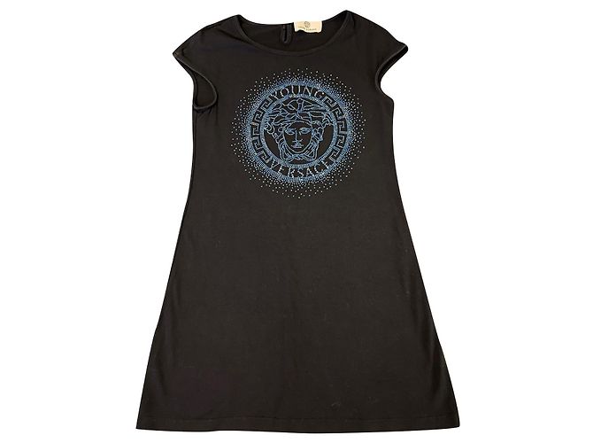Abito Versace in cotone blu navy