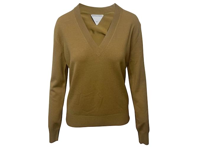 Bottega Veneta V Neck Sweater in Brown Wool  ref.408428