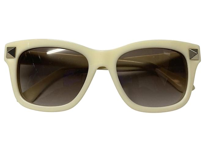 Valentino Rockstud Sunglasses in Ivory Acetate White Cellulose ref.408432 - Joli Closet
