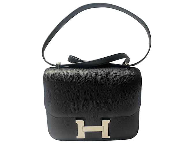 Hermès Hermes Constance 18 em couro preto epsom  ref.408448