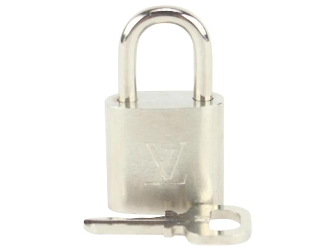 Louis Vuitton Brushed Silver Matte Padlock and Key Set Cadena Lock Bag  Charm ref.408462 - Joli Closet