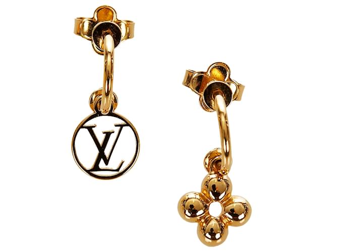 Louis Vuitton Orecchini LV Edge foderati Gold hardware Metallo ref.264985 -  Joli Closet