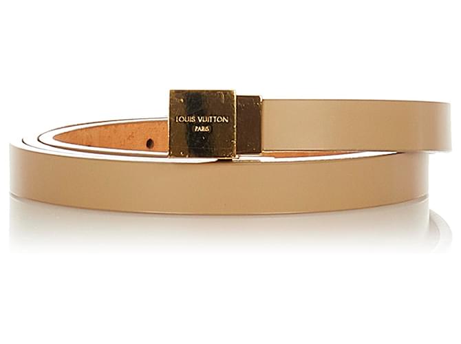 Louis Vuitton Brown Inventeur Leather Belt Golden Light brown