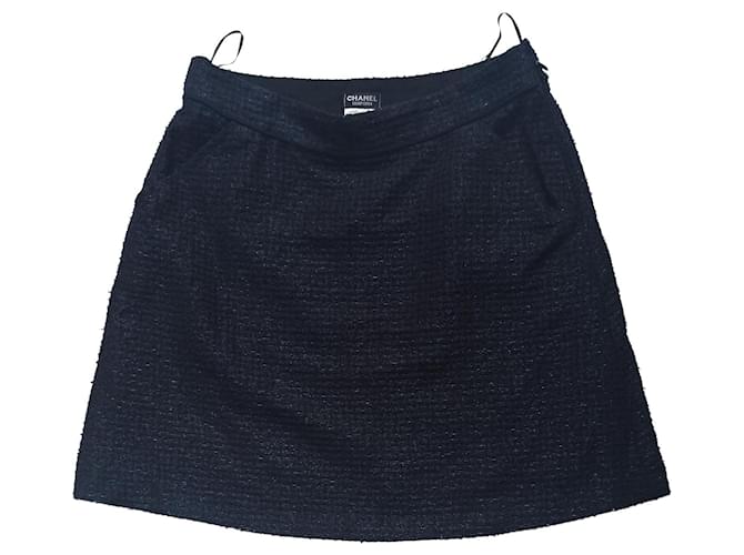 Cambon Chanel Skirts Navy blue Polyester Wool Polyamide Acrylic  ref.408600