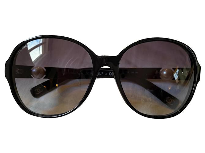 Chanel Sunglasses Black Acetate  ref.408608