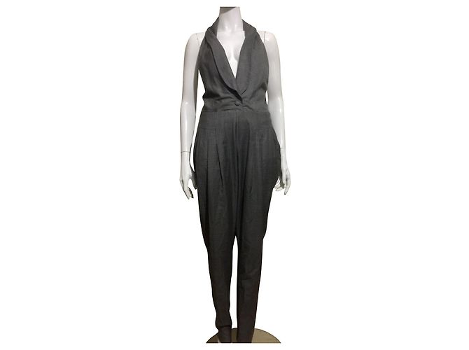 Temperley London Tuta smoking Temperley in lana e seta foderata Grigio