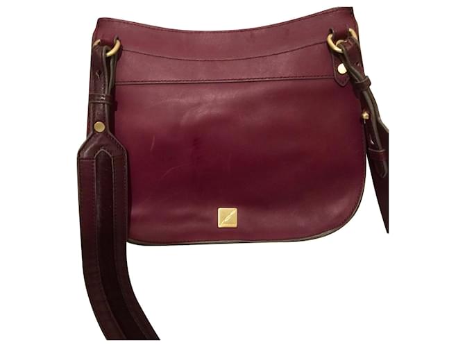 Brian Atwood Crossbody bag in burgundy with ponyhair trim Purple Suede Leather Pony-style calfskin  ref.408659