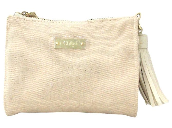 Pochette Chloé Beige Tela