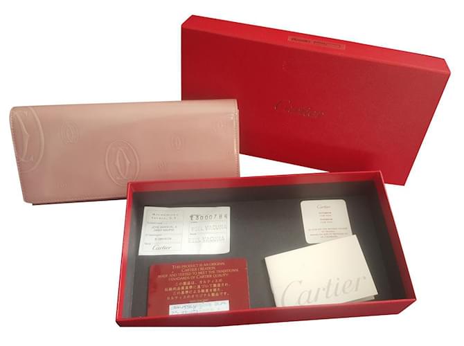 Cartier carteira Rosa Couro  ref.409027