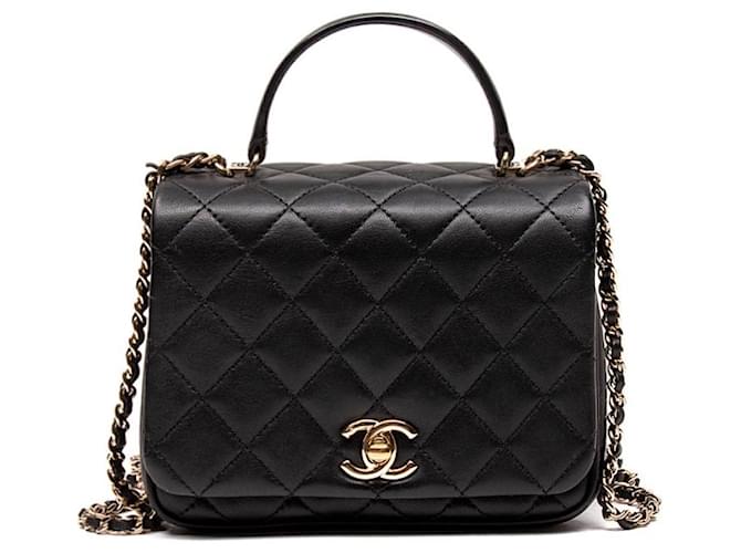 Chanel Coco Top Handle Bag Black Leather ref.409050 - Joli Closet