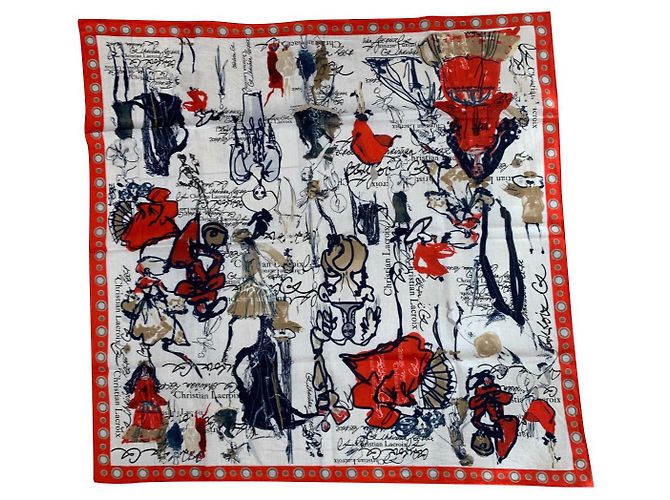 Sciarpa Christian Lacroix in cotone motivo personaggi Multicolore