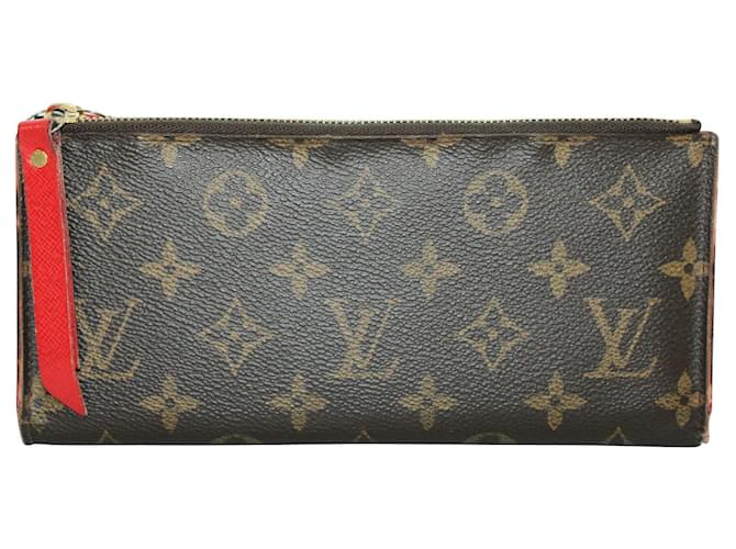 Louis Vuitton Monogram Canvas Coquelicot Adele Wallet Brown Cloth