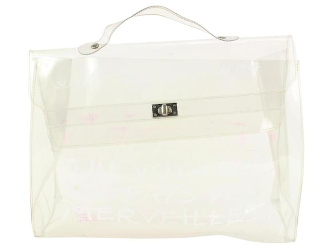 Autre Marque Clear Souvenir De L'Exposition Kelly Transparent Beach Bag  ref.409304