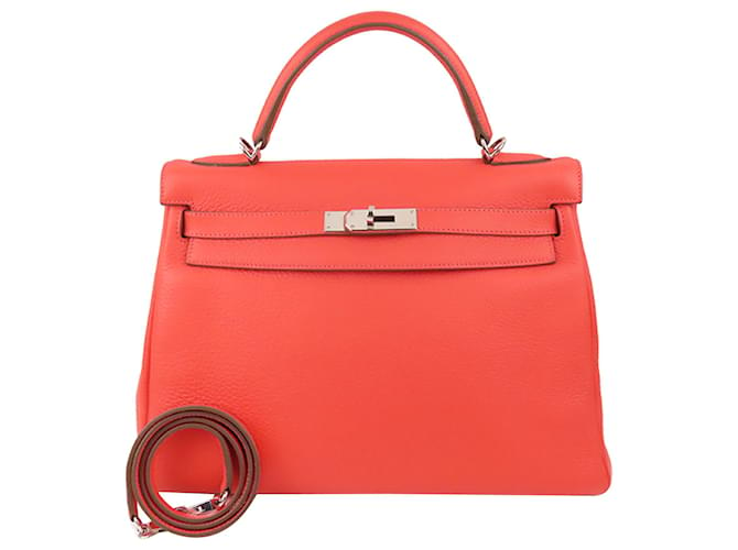 Hermès Hermes Pink Taurillon Clemence Kelly 32 Leather Pony-style calfskin  ref.409516